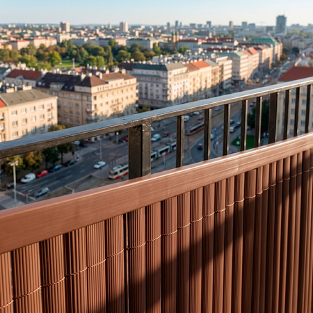 Maskownica, profil 100 cm do osłony maskującej PVC na balkon, taras, ogrodzenie, brązowa
