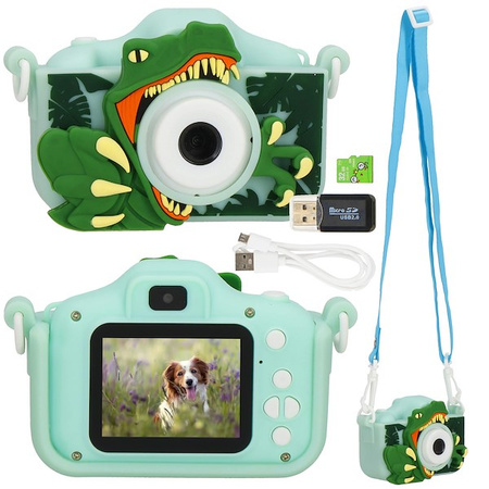 Aparat cyfrowy dla dzieci kamera full HD z kartą 32 GB zielony