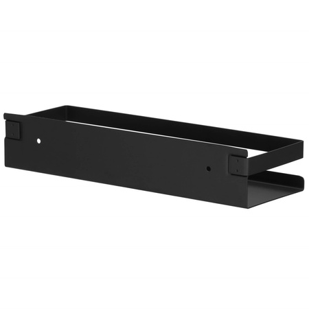 Półka łazienkowa zestaw 2 szt. wisząca pod prysznic 30x10 cm stal nierdzewna loft czarna