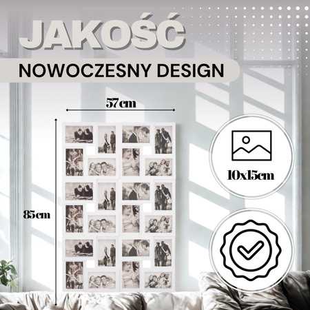 Ramka na zdjęcia 24 zdjęcia multiramka 10x15 biała