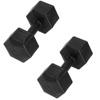 Hantle 2x10kg hexagonalne do ćwiczeń fitness ciężarki zestaw 2 szt. czarne
