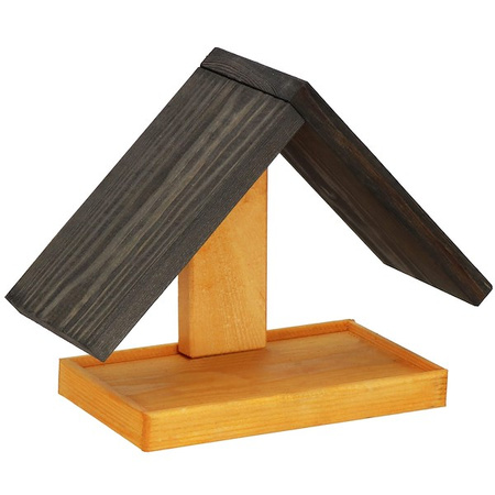 Karmnik dla ptaków drewniany domek budka dla sikorek 22,5x31x23 cm jasnobrązowa rozm. S