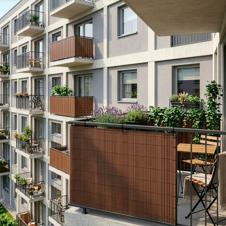 Osłona PVC maskująca 500x120 cm mata na balkon, taras, ogrodzenie, brązowa