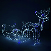 Renifer Led świąteczny z saniami 210 cm świetlna dekoracja biały zimny, niebieski flash