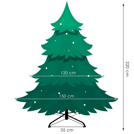Sztuczna choinka 220 cm świerk kaukaski PE drzewko świąteczne