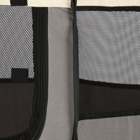 Kojec składany dla psa i kota 68 cm do domu beżowo-szary