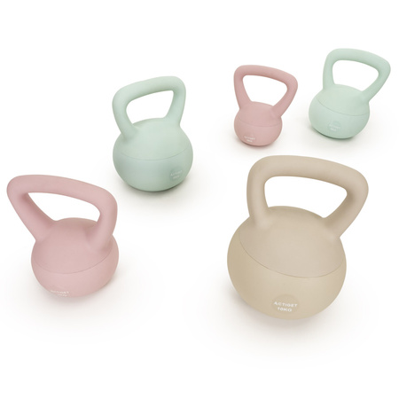Kettlebell miękki 8 kg ciężar do ćwiczeń, kula treningowa, fitness, turkusowy