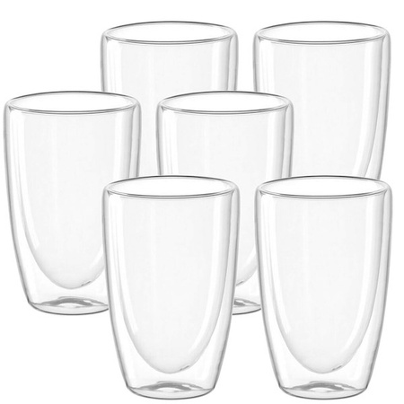 Szklanki z podwójnym dnem 6 szt. na kawę herbatę 450 ml termiczne