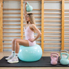 Kettlebell miękki 6 kg ciężar do ćwiczeń, kula treningowa, fitness, turkusowy