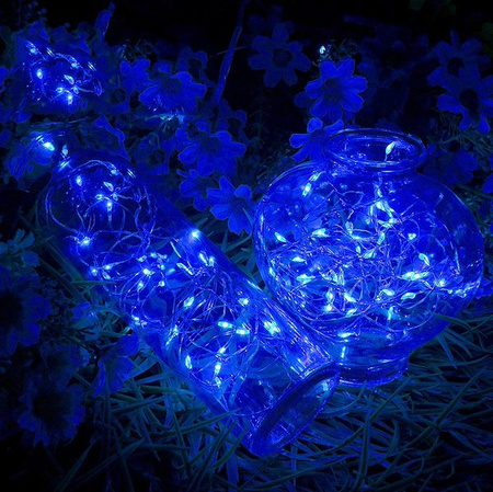 Lampki dekoracyjne 200 LED druciki niebieskie