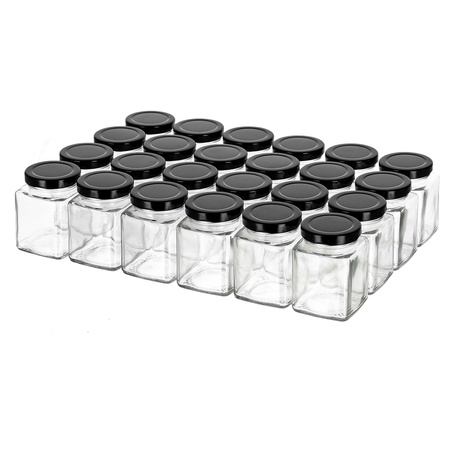Pojemniki na przyprawy 24 szt. szklane słoiczki 100 ml z 48 etykietami do kuchni