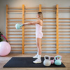 Kettlebell miękki 8 kg ciężar do ćwiczeń, kula treningowa, fitness, turkusowy