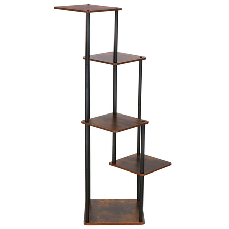 Kwietnik metalowy 5 półek 105,5 cm nowoczesny stojak na kwiaty loft czarno-brązowy