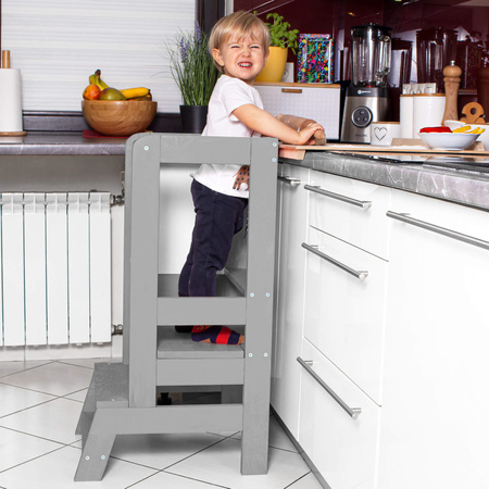 Kitchen helper pomocnik kuchenny, podest dla dzieci 90 cm szary