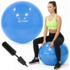 Piłka fitness 75 cm do ćwiczeń pilates i jogi z pompką, gimnastyczna, niebieska