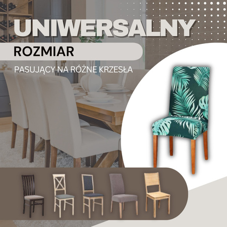 Pokrowiec na krzesło elastyczny liście tropikalne