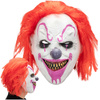 Straszny klaun maska na Halloween zabójca krwawy claun z włosami przebranie horror cosplay