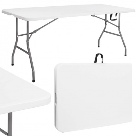 Stół cateringowy 180 cm bankietowy składany w walizkę stolik ogrodowy, turystyczny biały