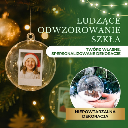 Bombki akrylowe 6cm kula plastikowa decoupage zestaw 2 szt.