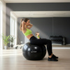 Piłka fitness 85 cm do ćwiczeń pilates i jogi z pompką, gimnastyczna, czarna