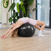 Piłka fitness 85 cm do ćwiczeń pilates i jogi z pompką, gimnastyczna, czarna