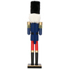 Dziadek do orzechów 61 cm granatowy z bębenkiem, figurka drewniana
