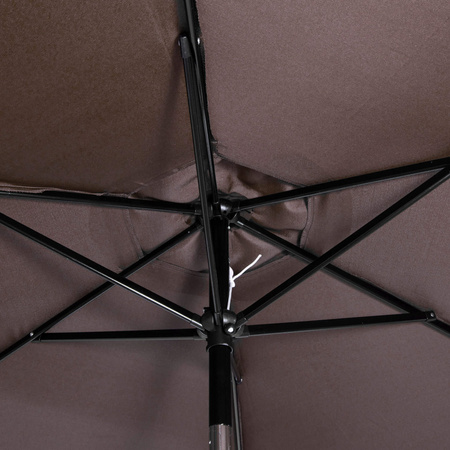 Parasol ogrodowy 260 cm składany na balkon duży brązowy