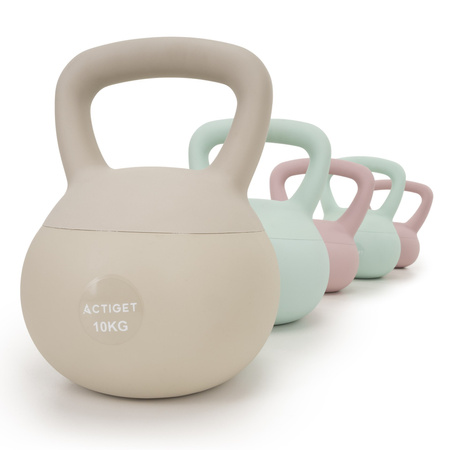 Kettlebell miękki 4 kg ciężar do ćwiczeń, kula treningowa, fitness, jasnoróżowy