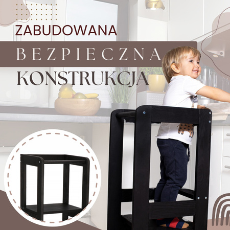 Kitchen helper, pomocnik kuchenny, podest dla dzieci 90 cm czarny