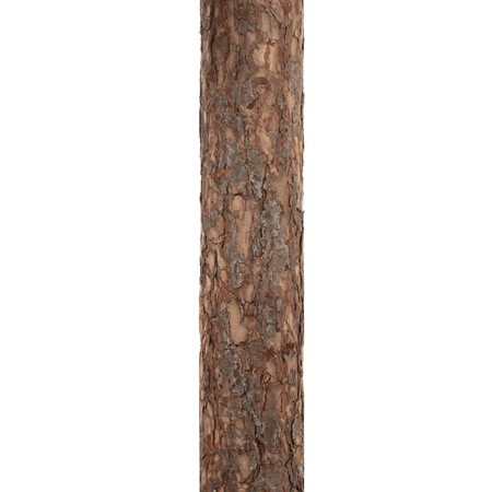 Sztuczna choinka na pniu 220 cm ośnieżona sosna diamentowa ze stojakiem i jutą premium