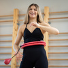 Hula hop cardio, fitness składane z obciążeniem i wypustkami masującymi, czerwone