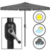 Parasol ogrodowy 410 cm składany, z korbką duży wodoodporny ciemnoszary
