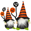 Krasnal 20 cm ozdoba na Halloween skrzat świąteczny z pomarańczowo-czarną czapeczką