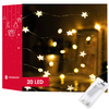 Lampki dekoracyjne 20 LED druciki gwiazdki biały ciepły
