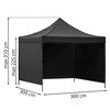Pawilon handlowy 3x3 m namiot handlowy ekspresowy na imprezy, targ, catering, czarny