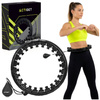 Hula hop cardio, fitness składane z obciążeniem i wypustkami masującymi, czarne