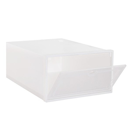 Pudełko na buty z klapą 33x23,5x13,5 cm biały organizer zestaw 10 szt.