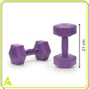 Hantle 2x2kg hexagonalne do ćwiczeń fitness ciężarki zestaw 2 szt. fioletowe