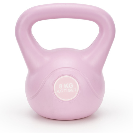Kettlebell do ćwiczeń 8 kg hantla, odważnik treningowy ABS kula różowa