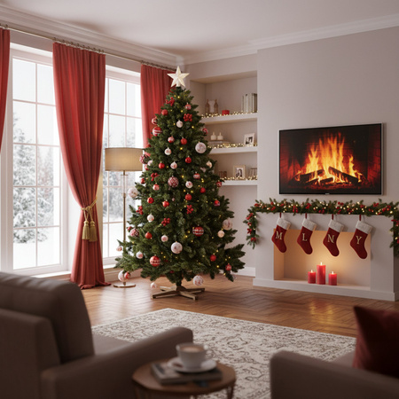Sztuczna choinka sosna leśna 180 cm jak żywa Royal Trees premium stojak drewniany
