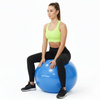 Piłka fitness 75 cm do ćwiczeń pilates i jogi z pompką, gimnastyczna, niebieska