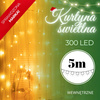 Kurtyna świetlna 300 led lampki choinkowe sople biały ciepły
