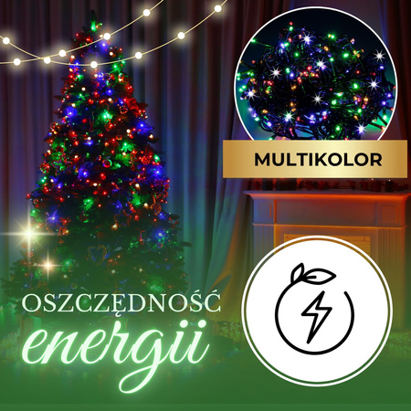 Lampki świąteczne 300 led multikolor 22,5 m oświetlenie choinkowe wewnętrzne