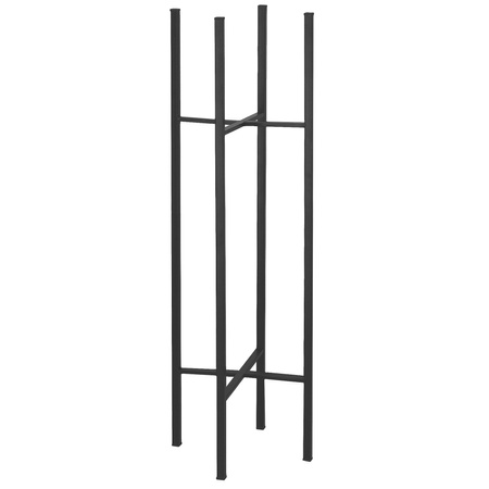 Stojak na kwiaty 74 cm metalowy czarny kwietnik z doniczką