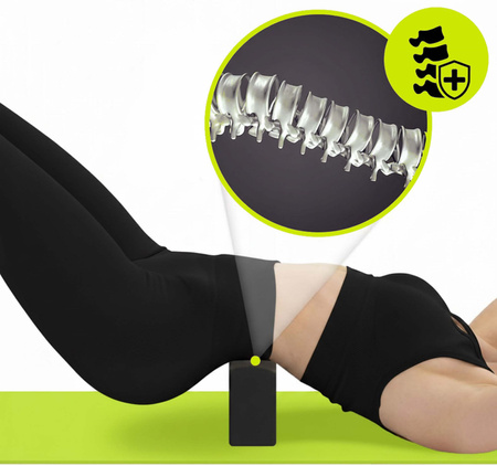 Kostka do jogi 23x15x7,5 cm pianka EVA blok do ćwiczeń klocek do pilates stretching czarny