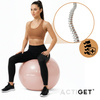 Piłka fitness 65 cm do ćwiczeń pilates i jogi z pompką, gimnastyczna, pudrowy róż