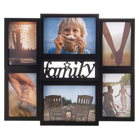 Ramka na zdjęcia 6 zdjęć multiramka Family czarna