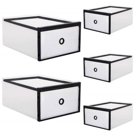 Organizer na buty 5 szt, z otwieraną szufladą 35x23x12 cm pudełko na obuwie
