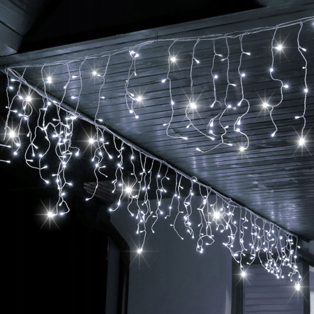 Kurtyna świetlna 500 led biały zimny, flash girlanda, lampki wewnętrzno-zewnętrzne sople