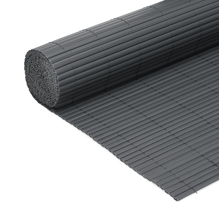 Osłona PVC maskująca 500x140 cm mata na balkon, taras, ogrodzenie, ciemnoszara